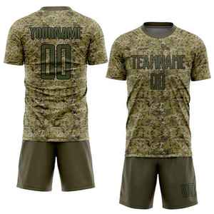 Wholesale <b>Cheap</b> Price Custom Soccer Jerseys Heat-Transfer Printed Breathable Quick Dry 100% Polyester V-Neck Short Sleeve - Product Image 2