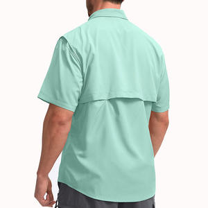 Camisetas de pesca transpirables para hombre, de tela de algodón y spandex, para uso en exteriores, con impresión personalizada. - Product Image 6