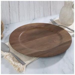 Eco Friendly Wooden Round <b>Plate</b> Handmade Decorative Serving Tray for Kitchen Dining Table Restaurant Cafe Catering and Home - Product Image 2