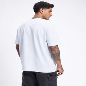 T-shirt pour homme 100% coton, longueur classique, col rond, manches tombantes - Product Image 4