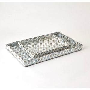 Plateau de service en bois perlé fait main en Inde avec poignée, forme ronde, pour la maison et les mariages, pour servir des aliments et des boissons - Product Image 6