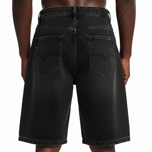 Servicio OEM, Hecho a Medida, 100% Algodón, Tela Vaquera 2026, Sólida, Cortavientos, Transpirable, Ecológica, Pantalones Cortos Holgados para Hombre con Dobladillo sin Rematar - Product Image 5