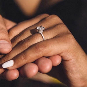 Elegant Bridal Engagement <b>Ring</b> Silver White <b>Crystal</b> Romantic Wedding Anniversary Jewelry Gift - Product Image 4