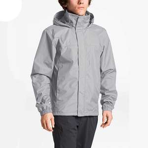 Full-Zip Waterproof Breathable Quick-Dry <b>Reflective</b> Hooded <b>Running</b> <b>Jacket</b> with Polyester Fabric - Product Image 1