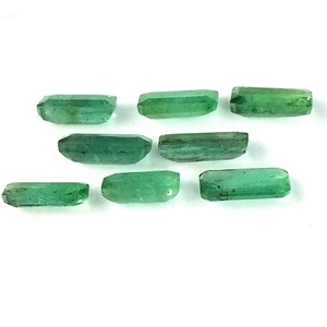 Émeraudes naturelles rectangulaires taillées en émeraude, pierres précieuses vertes facettées pour la fabrication de bijoux, lot de 8 pièces, Sapphire Gems International - Product Image 4