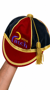 Patch House Velvet <b>Baseball</b> <b>Cap</b> 6-Panel Embroidered Logo Unisex Formal Hat Red and <b>Black</b> with Gold Tassel - Product Image 6