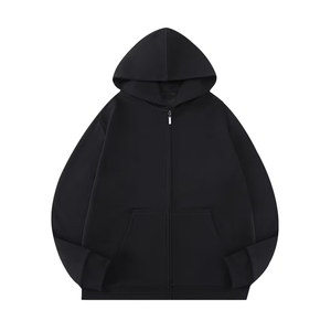 Sweat à capuche zippé oversize pour homme, couleur unie, en molleton délavé 420 grammes, qualité supérieure, durable, style décontracté, vente chaude - Product Image 1