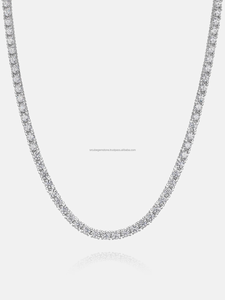 สร้อยเพชรโมอิสขนาด3มม. 4มม. 925เงินสเตอร์ลิงประดับสไตล์ฮิปฮอปวิบวับของขวัญสำหรับงานเลี้ยง - Product Image 4