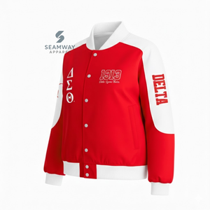 Delta |   Sigma |   Chaqueta de Carreras de Sarga de Algodón Theta Sorority para Mujer, Chaqueta de Béisbol Deportiva, Chaqueta de Motociclista de Alta Velocidad - Product Image 2