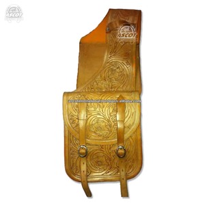 Alforjas de cuero de alta calidad en negro y marrón, hechas a mano en India, para caballos, a precio de mayorista. - Product Image 5