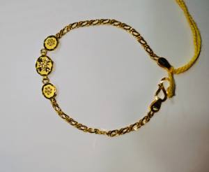 22K <b>Solid</b> <b>Gold</b> Tennis Delicate Chain Bracelet Floral Charm Engraved Luxury Daily Wear Women Gift Jewelry - Product Image 1