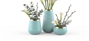 Vantage Modern Luxury Set of 3 Aluminium Enamel Finished Tabletop Flower <b>Vase</b> <b>Unique</b> Style Fancy Home Wedding Decor - Product Image 4