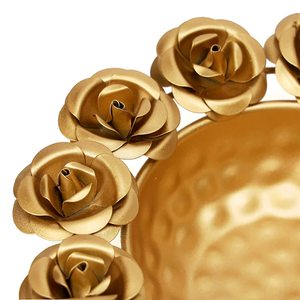 Cuenco Urli de Rosas Hecho a Mano, Artículo de Decoración para Puja, Cuenco Duradero de Metal de Latón para el Hogar, Cuenco para Flores Flotantes en Agua para Uso Interior en Diwali - Product Image 4