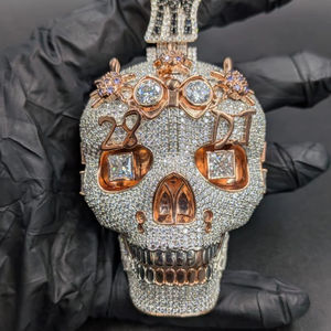 Pendentif personnalisé en argent 925 avec moissanite VVS, style Hip Hop, émail 3D, serti griffes, certifié IGI, bijoux fins pour homme - Product Image 2