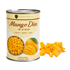 Mango en Rodajas en Almíbar Kim Minh International, Fruta Enlatada, 565g Peso Neto, 340g Peso Drenado, Fresco, Dulce y Auténtico - Product Image 1