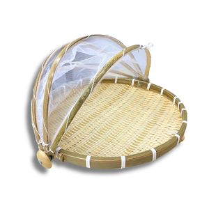 Premium Vietnamese BAMBOO <b>TRAY</b> with Mesh Net Traditional Natural Food Storage and Display <b>Tray</b> Home Decor - Product Image 1