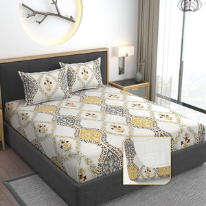 Parure de lit imprimée 4 pièces, drap de lit doux, couvre-lit de mariage, drap-housse pour matelas, tailles double, grand lit, très grand lit - Product Image 4