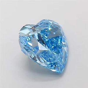 Diamant bleu de taille cœur cultivé en laboratoire, pierre non montée, certifié IGI, clarté VVS2, excellente taille pour la fabrication de bijoux - Product Image 2