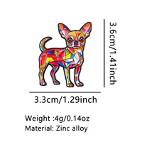 Broche en émail géométrique animale, motif chien coloré, épinglette pour sac à dos, accessoires vestimentaires, bijoux de mode, cadeaux pour amis