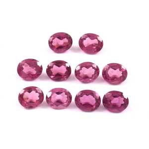 Lot en gros de pierres précieuses naturelles de grenat rhodolite ovales facettées calibrées 5x7 mm pour la fabrication de bijoux - Product Image 2