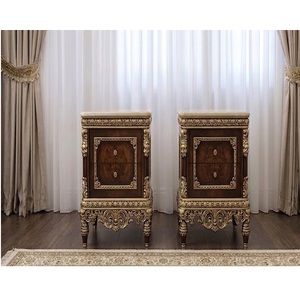 Majestic <b>Gold</b> Finish Wooden Bed with <b>Side</b> <b>Tables</b> Classic Bedroom Furniture Customized Palace Style Bedroom Set Australia - Product Image 4