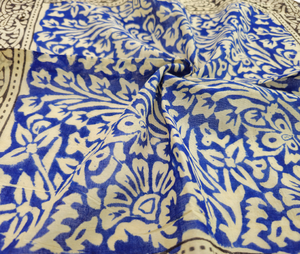 Bandana bleu indigo en coton imprimé à la main, style bohème, foulard floral, bandana fait main, cadeau pour femme - Product Image 5