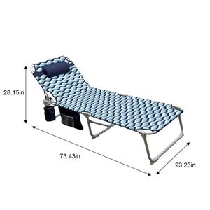 Sedia Sdraio da Spiaggia Oversize con Zaino in Tessuto Blu Ondulato - Product Image 4