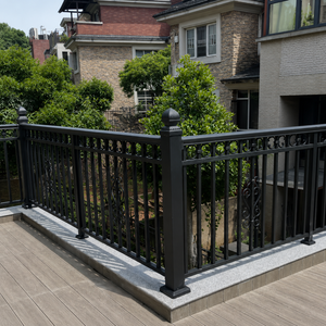 Rampe de balcon décorative en métal noir, balustrade à motifs décoratifs pour balcon, terrasse, villa, design extérieur sécurisé - Product Image 2