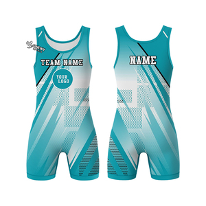 Custom Adult Men's Wrestling Singlets T-<b>Shirts</b> Uniform Front Logo Breathable Spandex/<b>Polyester</b> Heat-Transfer Printed 260g OEM - Product Image 4