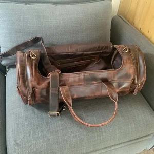 Wholesale Breathable Quick Dry Custom Genuine Leather Fashion Waterproof Travel Overnight Duffel Bag Gym Sports for <b>Men</b> - Product Image 6