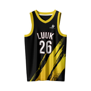 Conjunto de Uniforme de Baloncesto Sublimado en Negro y Amarillo con Cuello en V, Ropa Deportiva Transpirable para Partidos Competitivos y Entrenamiento Diario - Product Image 4