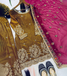 New Designer Women's Party Wear Polyester Embroidery Work Top Dupatta Set Salwar Kameez Set <b>Kurti</b> Pant Set Diwali Ready to Wear - Product Image 4