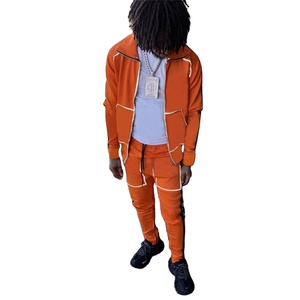 Weigoem — ensemble pour hommes, 2 pièces en coton, survêtement de jogging à rayures, fermeture éclair, survêtement réfléchissant, 3m, offre spéciale 2022 - Product Image 6