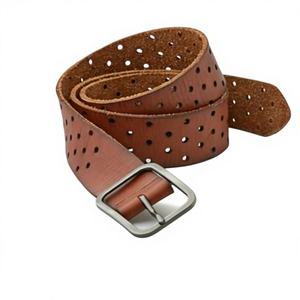 Cinturones Ecuestres de Cuero Vacuno Negro 100% Cuadrados de Acero Inoxidable, Ecológicos, Impermeables, Vintage, Resistentes y Personalizados para Hombre - Product Image 2