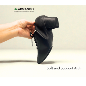 Chaussures de danse latine pour femmes Stock Armando en cuir pleine fleur, à lacets, talon de 2 pouces, semelle extérieure en daim, cuir véritable pour la danse de salon - Product Image 6