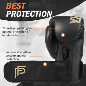 Fabricante OEM de Guantes de Boxeo Profesionales, Guantes Duraderos de Cuero PU con Correa, Dedos Completos, para Muay Thai y MMA - Product Image 4