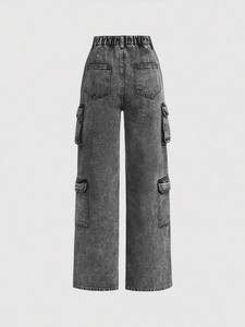 Pantalones Vaqueros de Pierna Ancha, Pantalones de Mezclilla Rectos con Bolsillos, Pantalones Casuales para Mujer - Product Image 2