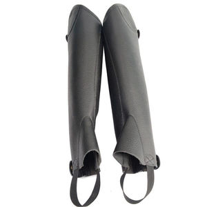 Equestrian Horse Riding <b>Half</b> <b>Chaps</b> Unisex Men Women Adult Outdoor Protective Genuine Leather Zipper Closure Gaiters - Product Image 5