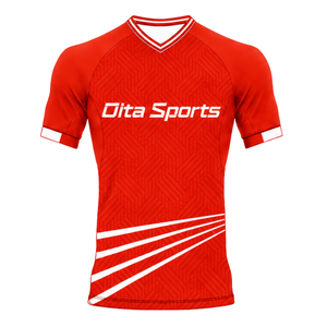 Bright Red Football Jersey <b>Shorts</b> Set Breathable Athletic Team Uniform Training Wear Performance Sports Clothing - Product Image 3
