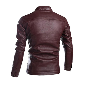 2026 Pakistan <b>Men</b> Leather <b>Jacket</b> Autumn <b>Men's</b> Casual Zipper Leather <b>Jacket</b> <b>Men</b> Clothing Slim Long Sleeve <b>jacket</b> for <b>men</b> - Product Image 4