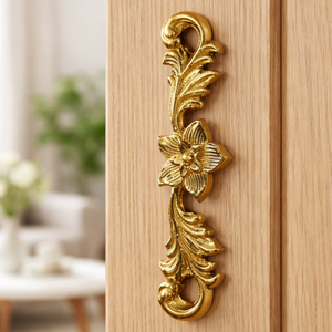 Poignée de meuble classique en laiton Fleur Marquise |   Poignée décorative à motif floral pour armoires, placards et meubles en bois - Product Image 4