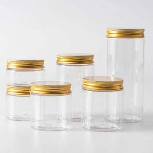 Custom Color Cookie Cake Food Storage Packaging ODE Large Round Clear PET <b>Plastic</b> Candy <b>Jar</b> 250ml 350ml 550ml 600ml 1000ml - Product Image 2
