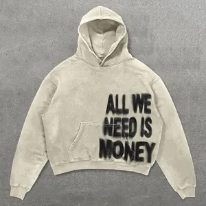 Sudadera con capucha con estampado gráfico, sudadera con diseño de esqueleto, ropa urbana con lavado vintage, sudadera con lavado ácido, estética grunge Y2K, ropa para mujer - Product Image 3