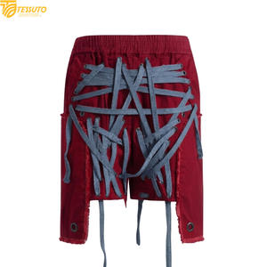 Pantalones Cortos Deportivos Personalizados con Múltiples Cordones |    Falda-pantalón estilo punk en capas |   Pantalones Cortos Tácticos de Algodón Resistente con Efecto Desgastado - Product Image 1