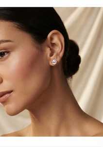 Boucles d'oreilles clous en or massif 9K avec diamants de laboratoire taille brillant rond, tendance pour femme, cadeau de mariage - Product Image 3