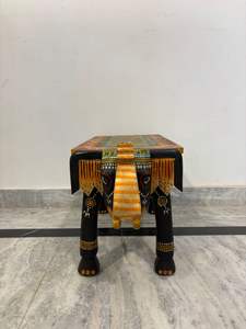 Handmade Wooden Animal <b>Stool</b> Coffee <b>Table</b> Tiger Design Hand Painted Accent <b>Table</b> Decorative Furniture Living Room Use - Product Image 3