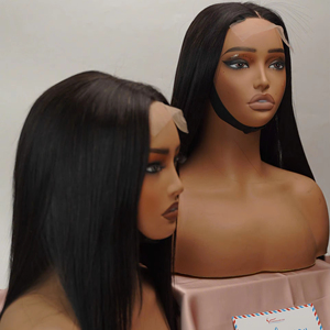 Perruque la plus vendue en cheveux humains, avec closure en dentelle au milieu, lisse comme des baguettes, cheveux naturels pour femmes, style doux, cheveux bruts, couleur du fournisseur - Product Image 5