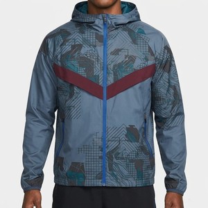 Chaqueta Cortavientos Azul Estampada para Hombre, Diseño Nuevo, Impermeable, con Capucha y Cierre Completo, Ligera, Ripstop, para Deportes al Aire Libre - Product Image 6