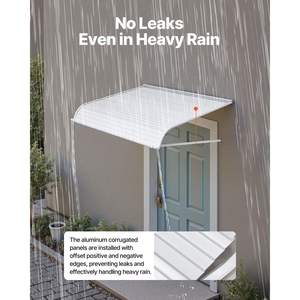 Resistente 48X42 in alluminio tenda da finestra tettoia leggero esterno tende da sole per la protezione della luce solare della pioggia porta d'ingresso - Product Image 4