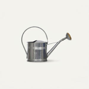 Vintage Galvanized Metal Watering Can with Diamond Embossed Pattern and Dual Wooden Handles Decorative Rustic Farmhouse Style - Product Image 2